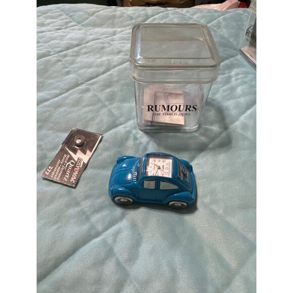 VINTAGE RARE DIE CAST VW CAR RUMOURS CLOCK VOKSWAGEN BEETLE DESIGN Blue READ - Picture 3 of 3